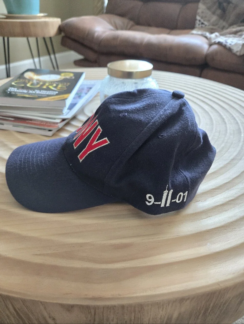 Vintage FDNY 9-11-01 NYC Bravest Hat Cap Embroidered Navy Blue KC Caps OSFM
